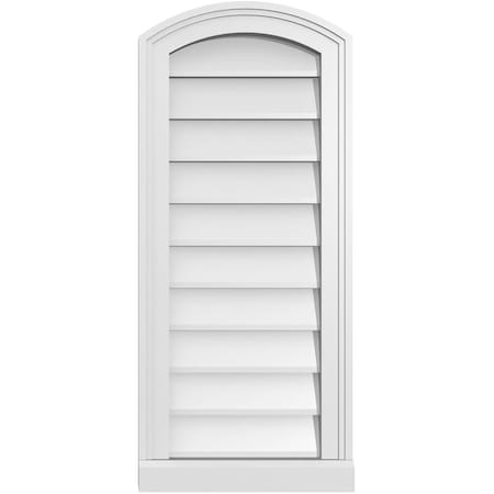 Ekena Millwork Arch Top Surface Mount PVC Gable Vent: Functional, w/ 2"W x 2"P Brickmould Sill Frame, 14"W x 32"H GVPAR14X3203SF